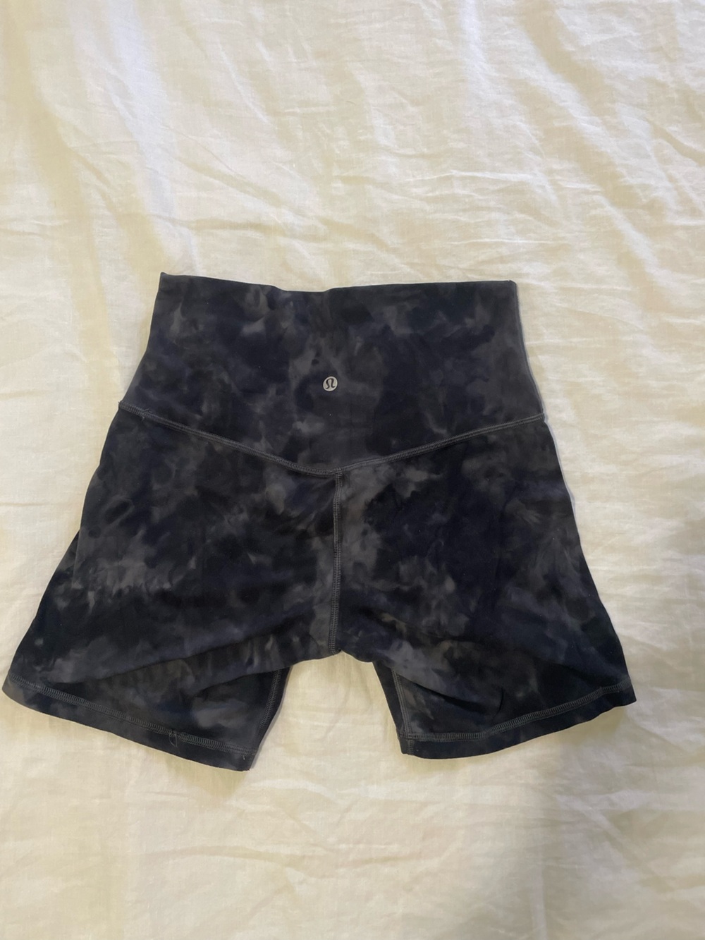 lululemon athletica grey and blue Tie-Dye High-Rise Bike Shorts align